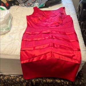 Julian Taylor Red Bodycon Mini Dress Scoop Neck Sleeveless